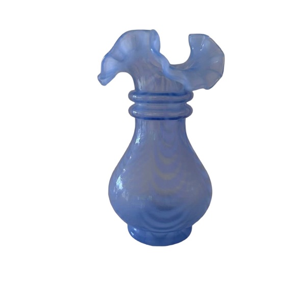 Vintage Provincial Blue Crimped Curtain Vase - Picture 10 of 10